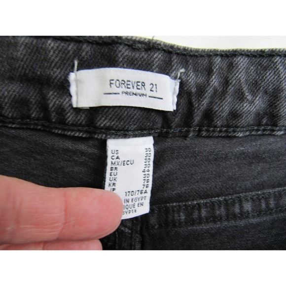 Forever 21 Jeans Extreme Flair Raw Hem Black Button Fly Women's Size 30 - Picture 10 of 10